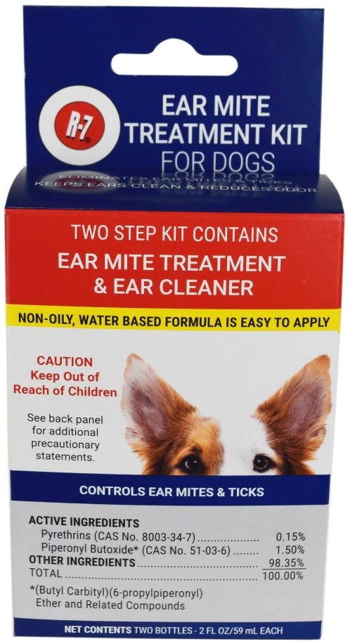 Miracle Care Pet Ear Mite Treatment Kit and Ear Cleaner for Dogs