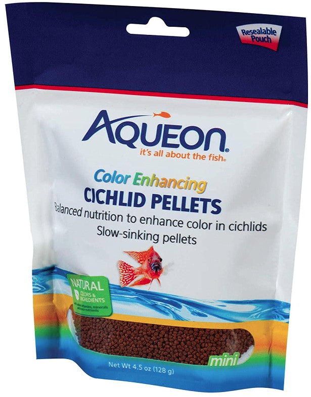 Aqueon Color Enhancing Cichlid Food Mini Pellets
