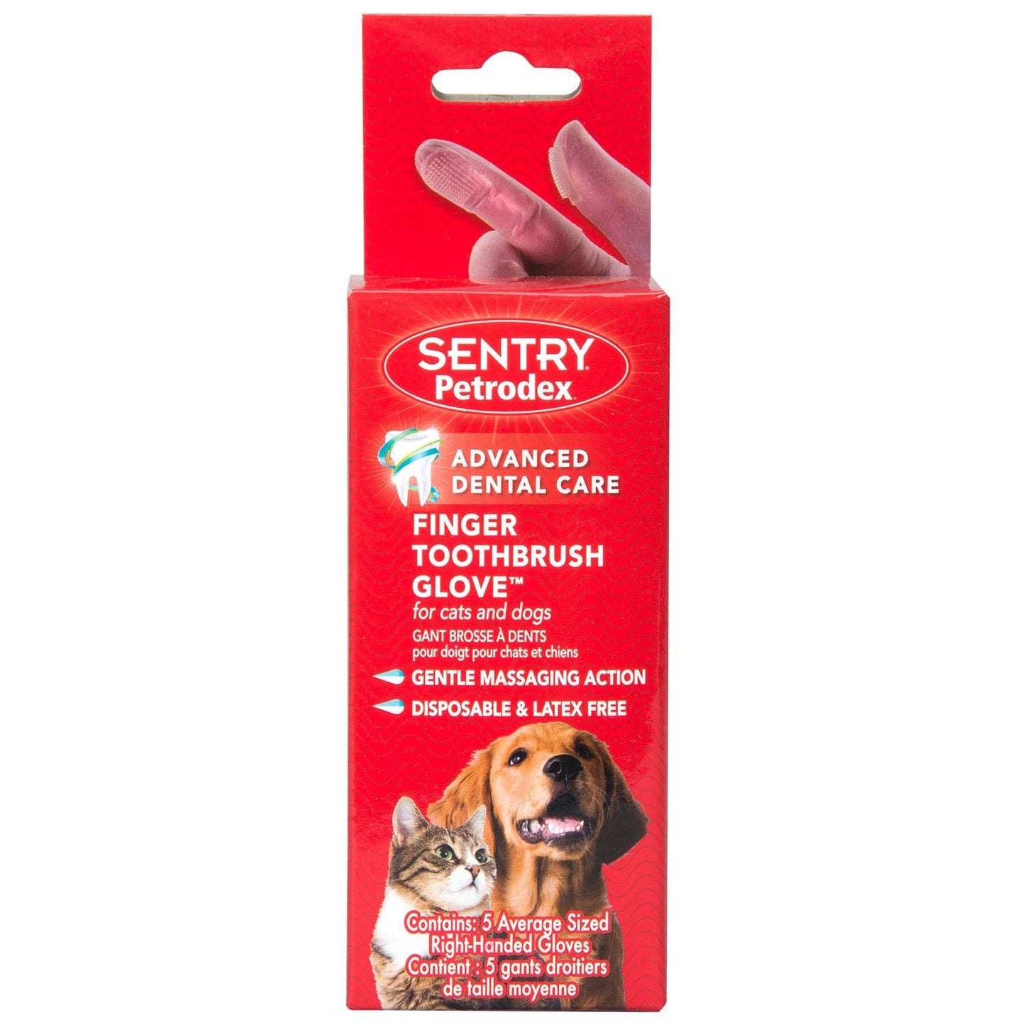 Sentry Petrodex Finger Toothbrush Glove for Cats and Dogs