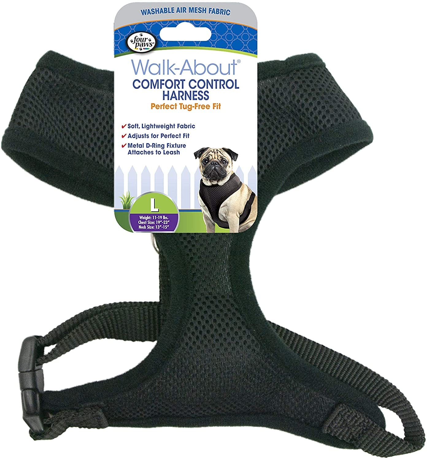 Four Paws Comfort Control Harness Black