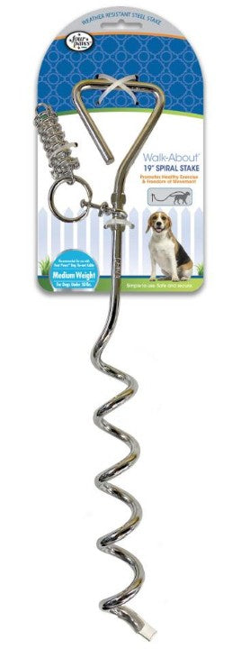 Four Paws Walk About Spiral Tie Out Stake Medium Weight for Dogs