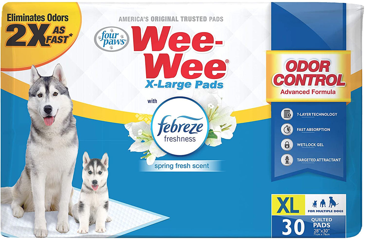Four Paws Wee Wee Odor Control Pads with Fabreze Freshness X-Large
