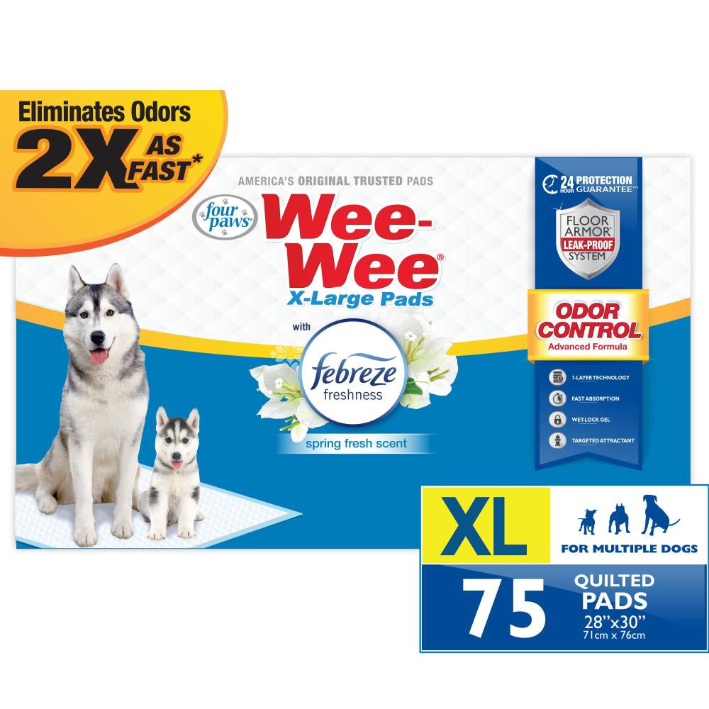 Four Paws Wee Wee Odor Control Pads with Fabreze Freshness X-Large