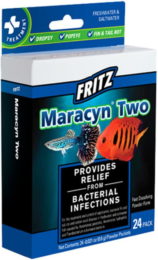 Fritz Aquatics Maracyn Two Bacterial Treatment Powder for Freshwater and Saltwater Aquariums