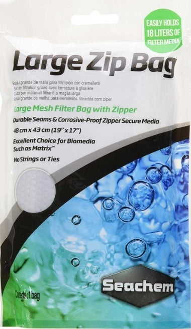 Seachem Large Mesh Zip Bag for Aquarium Filter Media