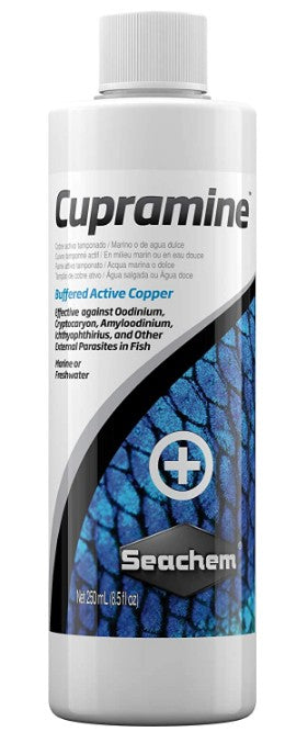 Seachem Cupramine Buffered Active Copper Effective Against External Parasites in Aquariums