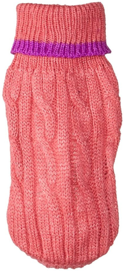 Fashion Pet Classic Cable Knit Dog Sweaters Pink