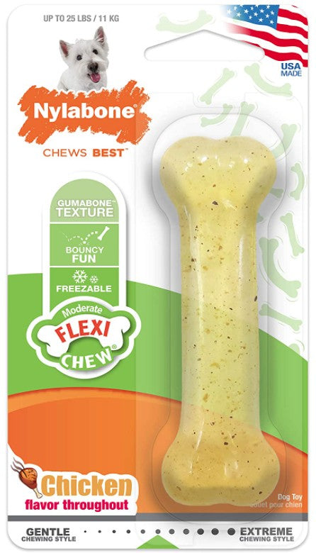 Nylabone Flexi Chew Bone Chicken Flavor Regular