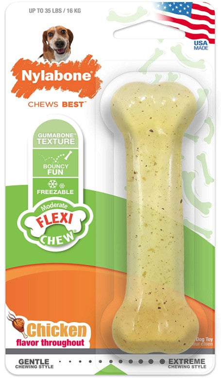 Nylabone Flexi Chew Bone Chicken Flavor Wolf