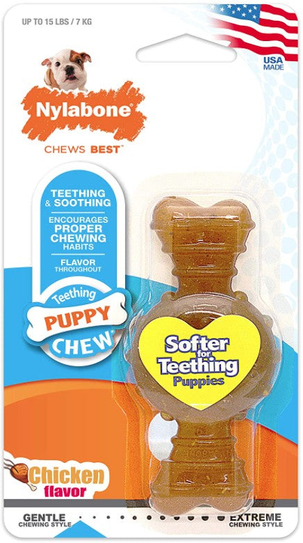 Nylabone Puppy Chew Ring Bone Chicken Flavor Petite