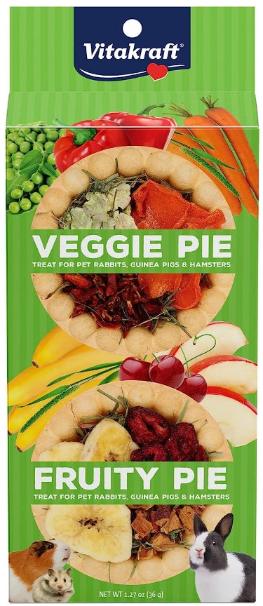 Vitakraft Veggie and Fruity Pie Treat for Rabbits, Guinea Pigs, and Hamsters