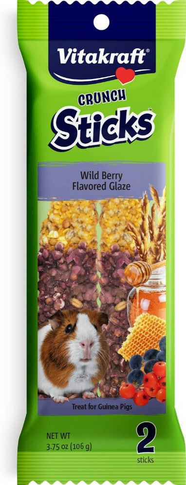 Vitakraft Guinea Pig Crunch Sticks Wild Berry Flavored Glaze