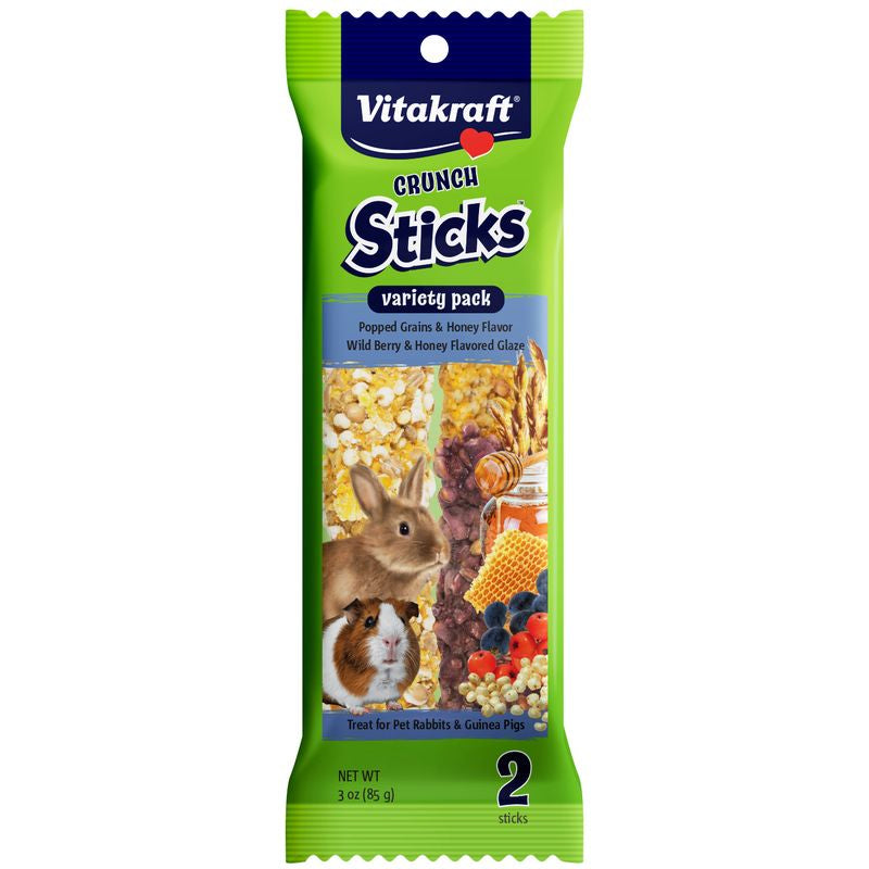 Vitakraft Crunch Sticks Variety Pack Rabbit and Guinea Pig Treats Popped Grains and Wild Berry