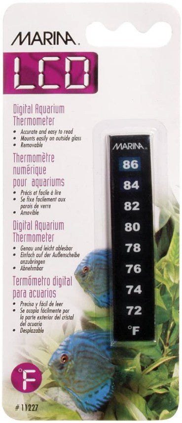 Marina LCD 3.4" Long Digital Aquarium Thermometer 72 to 86&deg; F