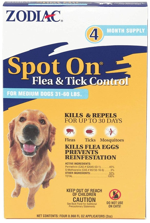 Zodiac Spot On Flea and Tick Control for Medium Dogs