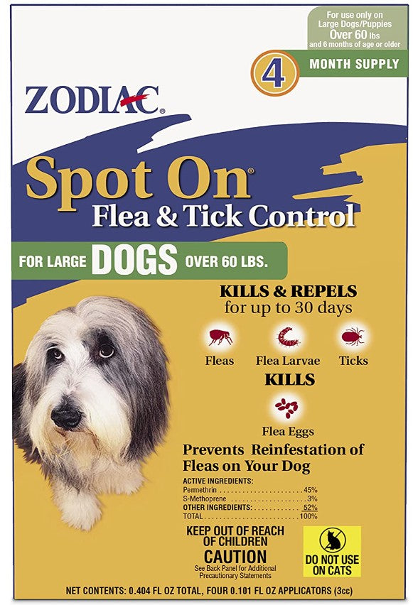 Zodiac Spot On Flea and Tick Control for Large Dogs