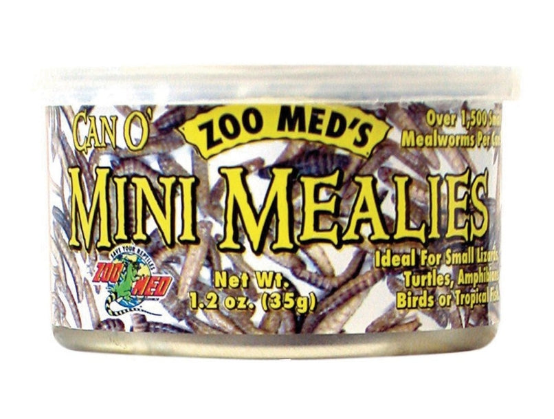 Zoo Med Can O Mini Mealies Mealworms for Reptiles, Turtles, Amphibians, Birds or Fish