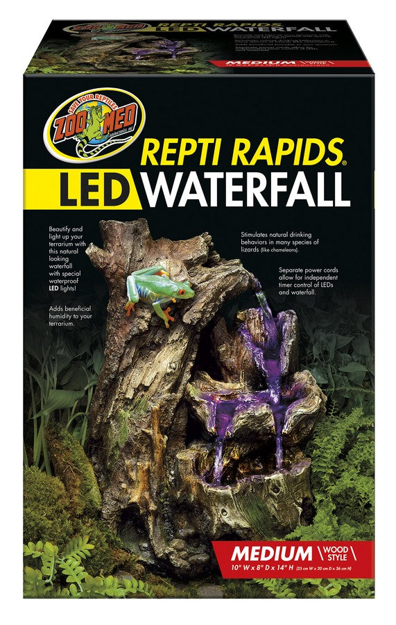 Zoo Med Repti Rapids LED Waterfall Wood Style Medium