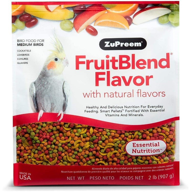 ZuPreem FruitBlend Flavor with Natural Flavors Bird Food for Medium Birds