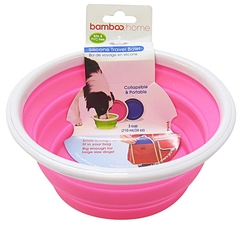Bamboo Silicone Travel Bowl Assorted Colors