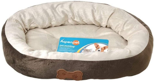 Aspen Pet Oval Nesting Pet Bed Brown for Dogs