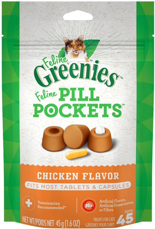 Greenies Feline Pill Pockets Cat Treats Chicken Flavor