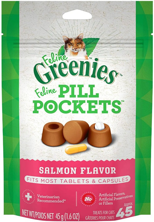 Greenies Feline Pill Pockets Cat Treats Salmon Flavor