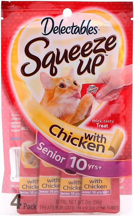 Hartz Delectables Senior Squeeze Up Lickable Cat Treat Chicken