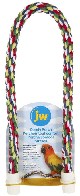 JW Pet Flexible Multi-Color Comfy Rope Perch 32" Long for Birds