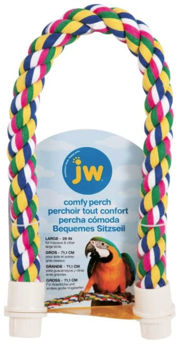 JW Pet Flexible Multi-Color Comfy Rope Perch 28" Long for Birds