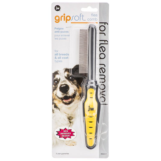 JW Pet GripSoft Flea Comb for All Dog Breeds and Coat Types