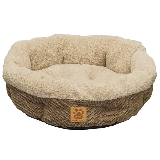 Precision Pet SnooZZy Natural Surroundings Shearling Round Pet Bed Coffee