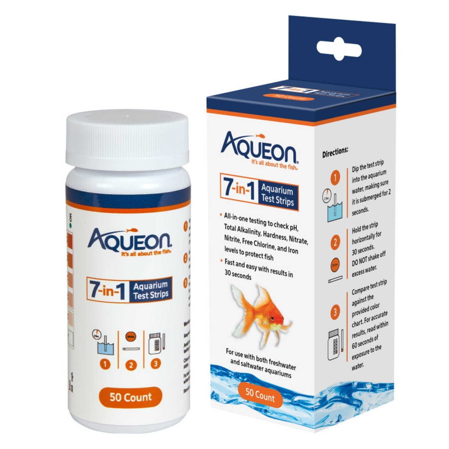 Aqueon 7-in-1 Aquarium Test Strips 1ea/50 ct