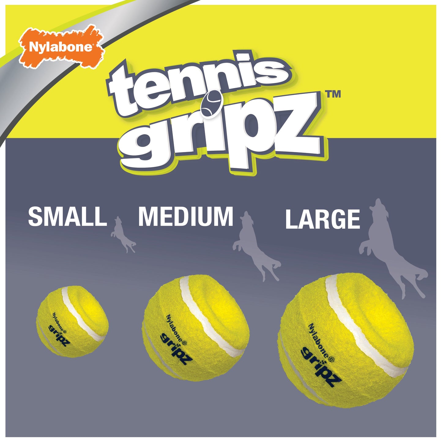 Nylabone Power Play Dog Tennis Ball Gripz 1ea/SMall/Regular - Up To 25 Ibs.