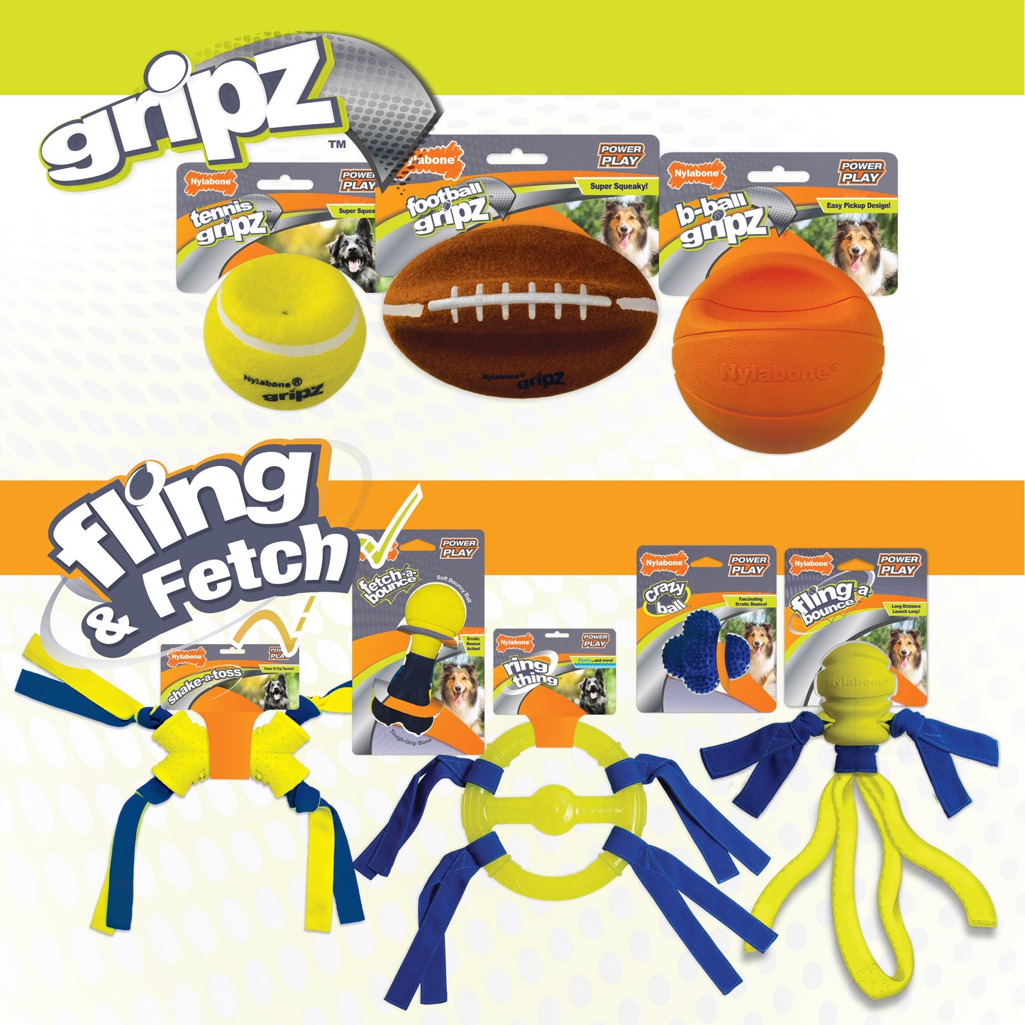 Nylabone Power Play Dog Basketball B-Ball Gripz 1ea/Large/Giant - Up To 50 lb