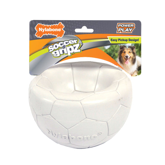 Nylabone Power Play Gripz Dog Soccer Ball Toy 1ea/Medium/Wolf - Up To 35 lb