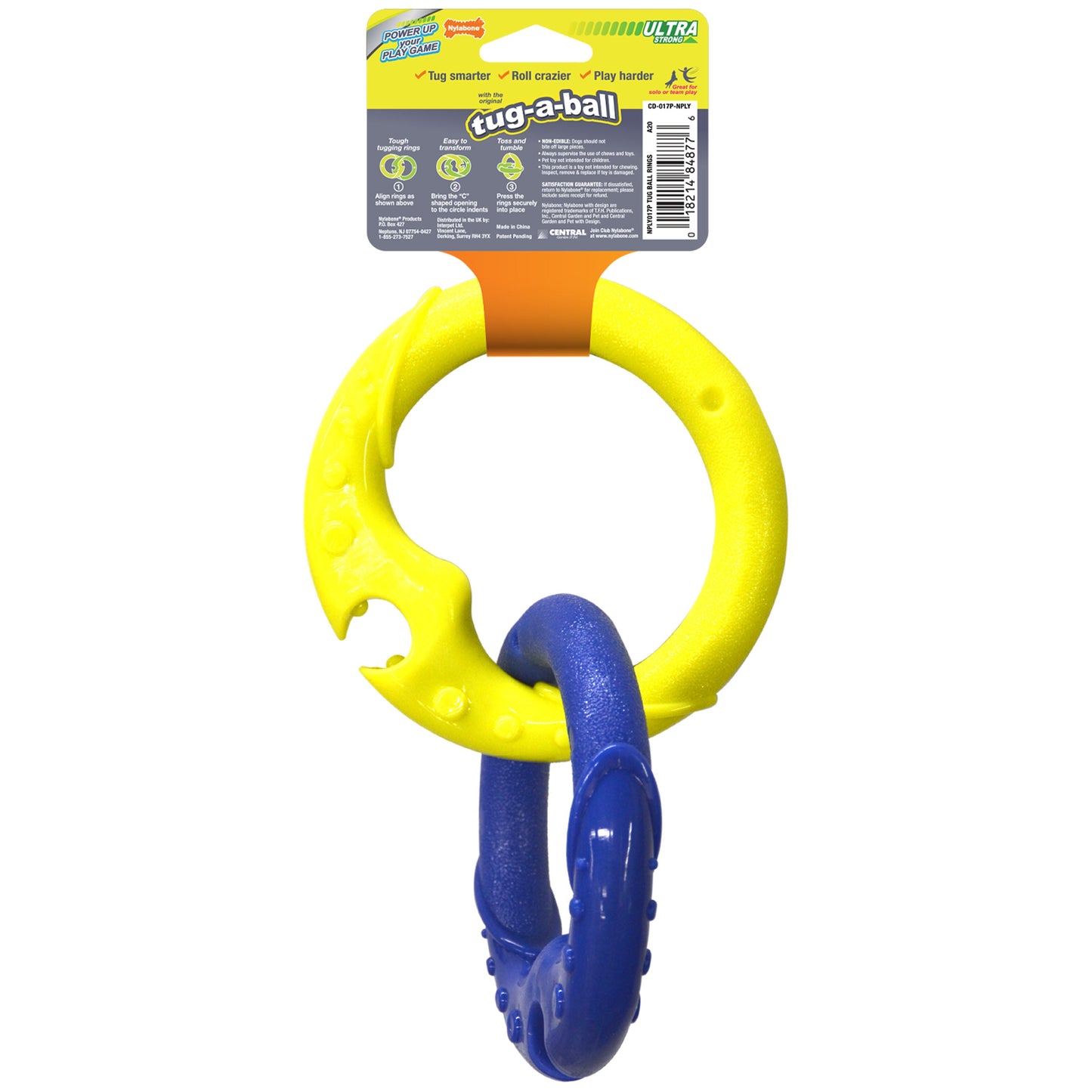 Nylabone Power Play Tug-a-Ball 2-in-1 Ball and Tug Toy for Dogs 1ea/Large/Giant - Up To 50 lb