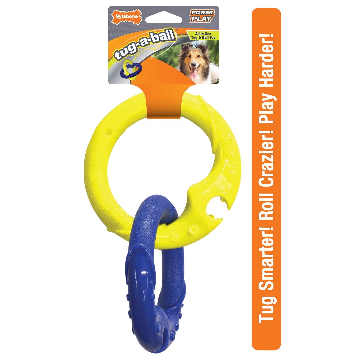 Nylabone Power Play Tug-a-Ball 2-in-1 Ball and Tug Toy for Dogs 1ea/Large/Giant - Up To 50 lb