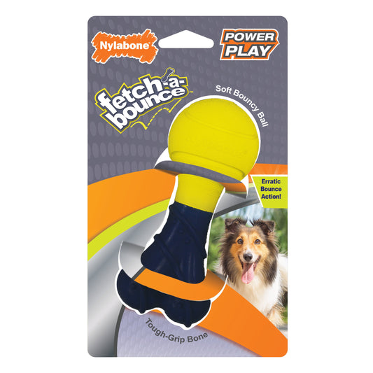 Nylabone Power Play Rubber Dog Toy Fetch-a-Bounce 1ea/SMall/Regular - Up To 25 Ibs.