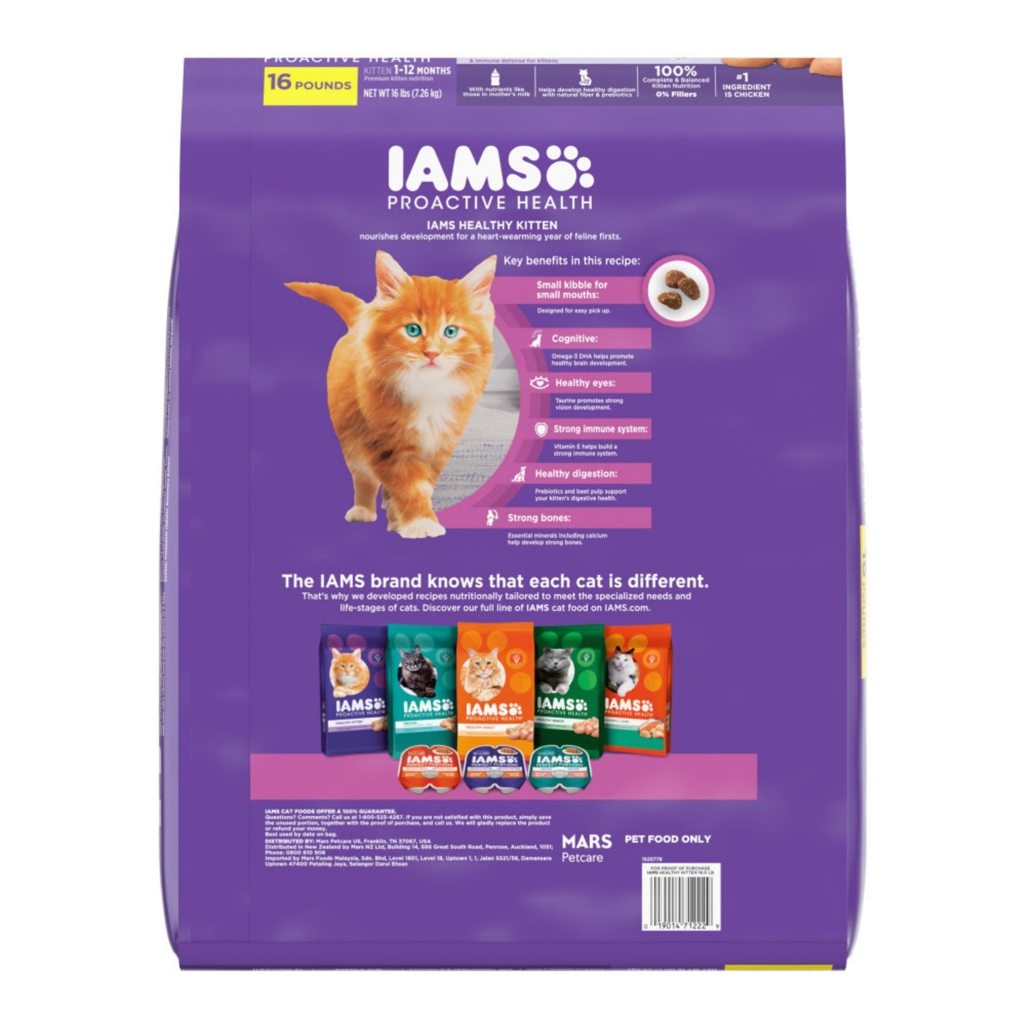 IAMS Proactive Health Kitten Dry Cat Food Chicken 1ea/16 lb