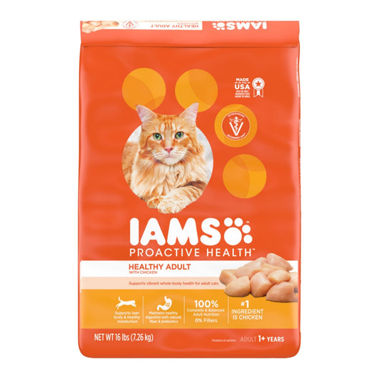 IAMS Proactive Health Adult Dry Cat Food Chicken, 1ea/22 lb