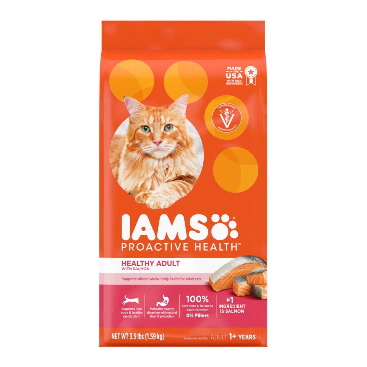 IAMS Proactive Health Adult Dry Cat Food Salmon 1ea/3.5 lb