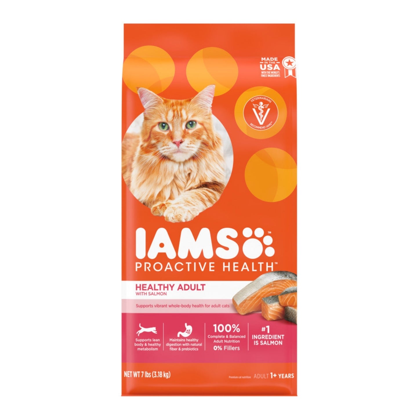 IAMS Proactive Health Adult Dry Cat Food Salmon 1ea/7 lb