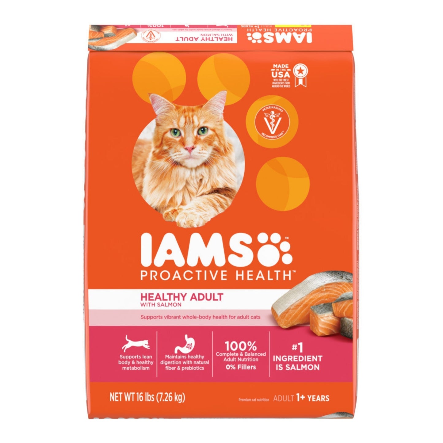 IAMS Proactive Health Adult Dry Cat Food Salmon 1ea/16 lb