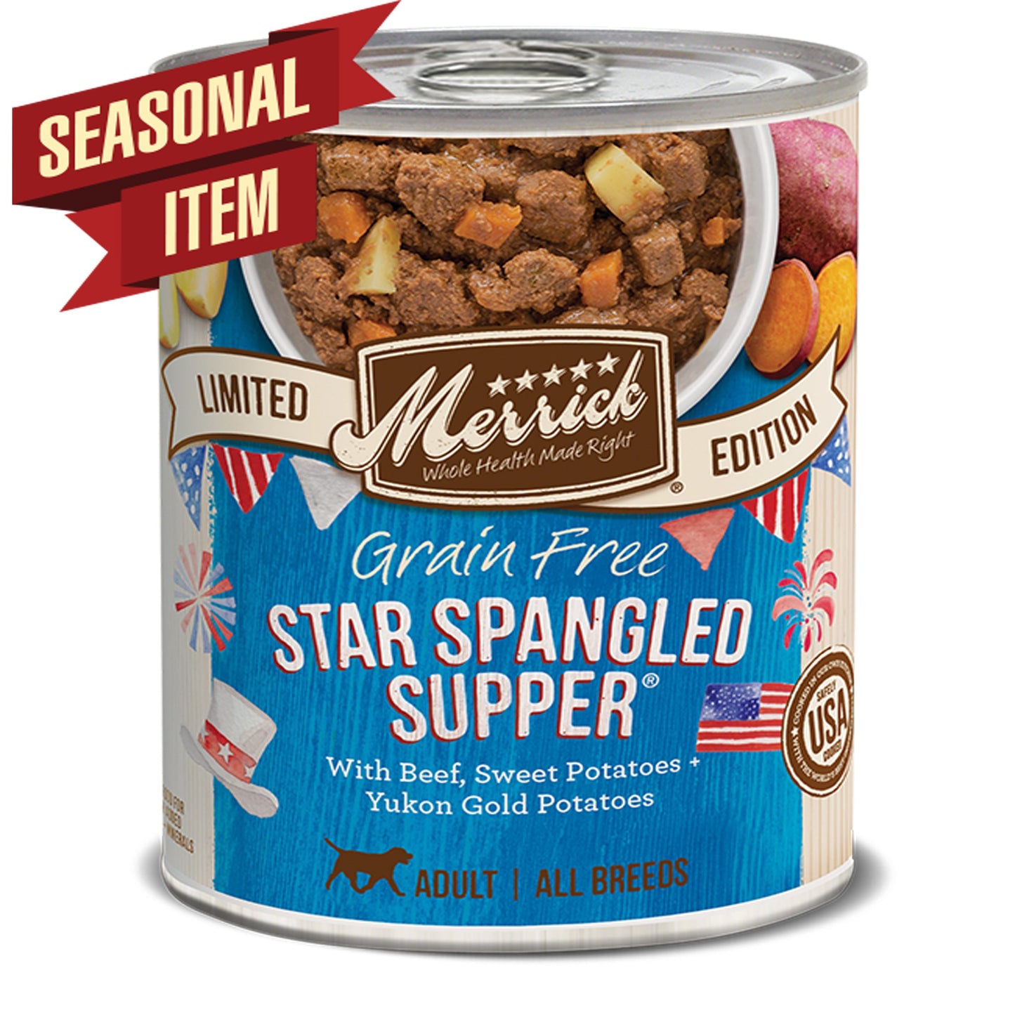 Merrick Dog Seasonal Star Spangled Supper 12.7oz.