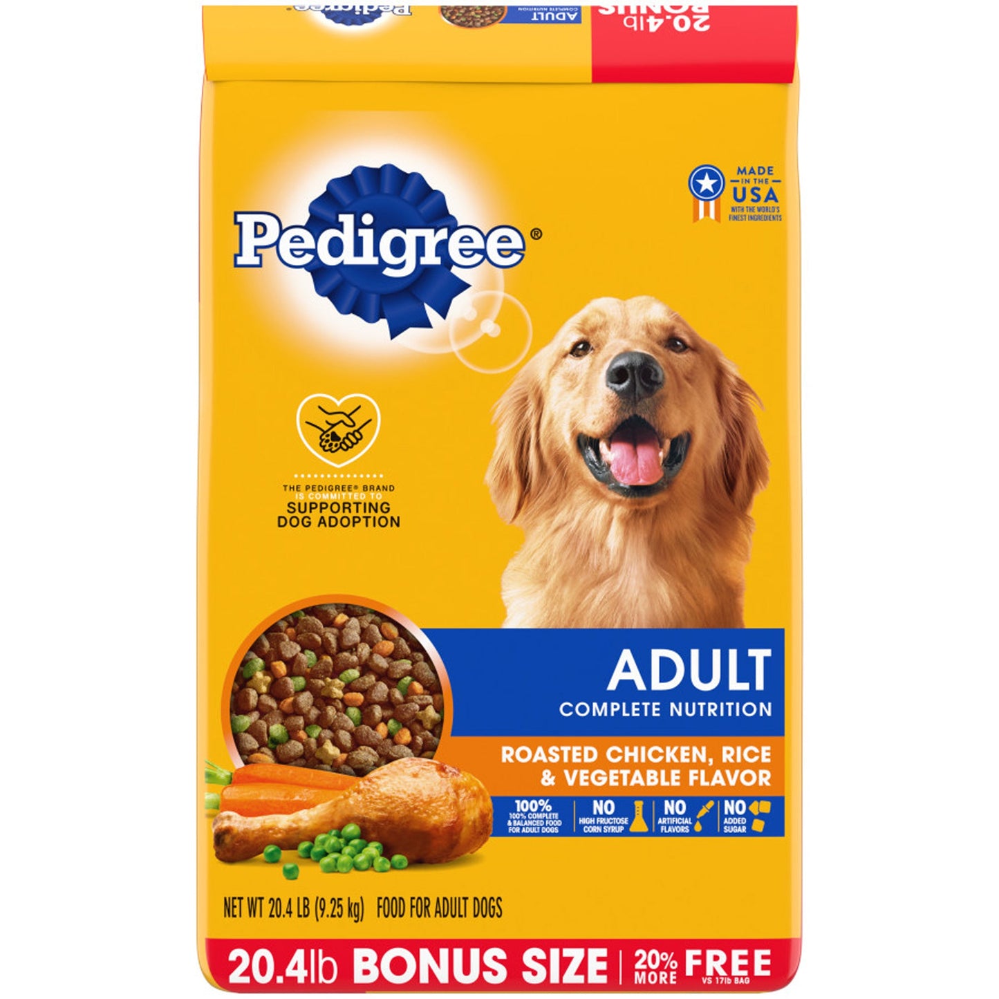 Pedigree Complete Nutrition Adult Dry Dog Food Roasted Chicken, Rice & Vegetable 1ea/20.4 lb