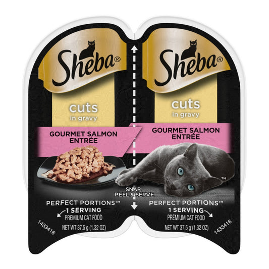 Sheba Perfect Portions Cuts in Gravy Wet Cat Food Gourmet Salmon 24ea/2.6 oz