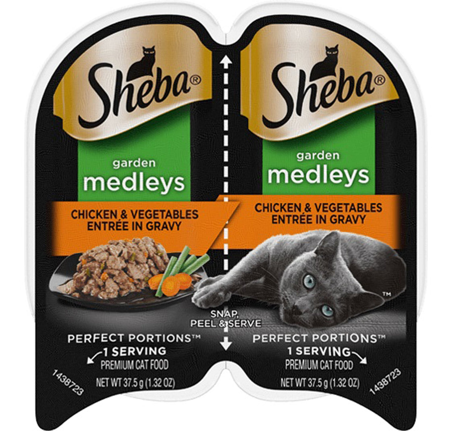 Sheba Perfect Portions Garden Medleys Wet Cat Food Chicken & Vegetables in Gravy 24ea/2.6 oz, 24 pk