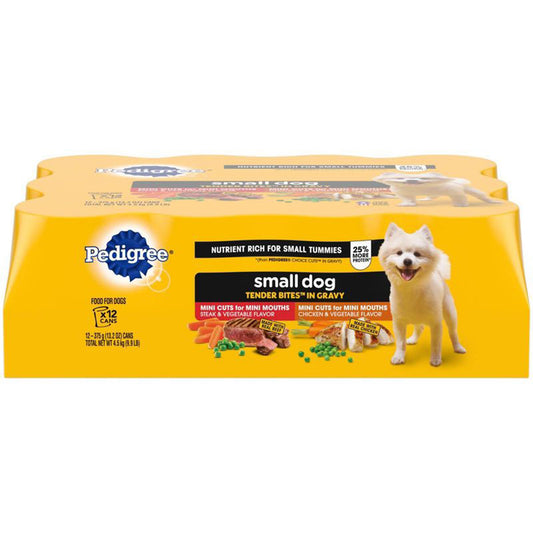 Pedigree Tender Bites in Gravy Adult Small Breed Wet Dog Food Variety Pack 9.9lb. (Case of 12)