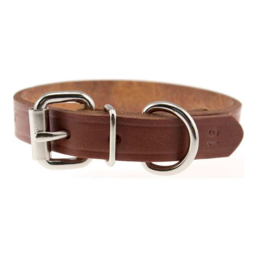 Omni Pet Omnipet Regular Bully Leather Collar Brown  1 x 19in.